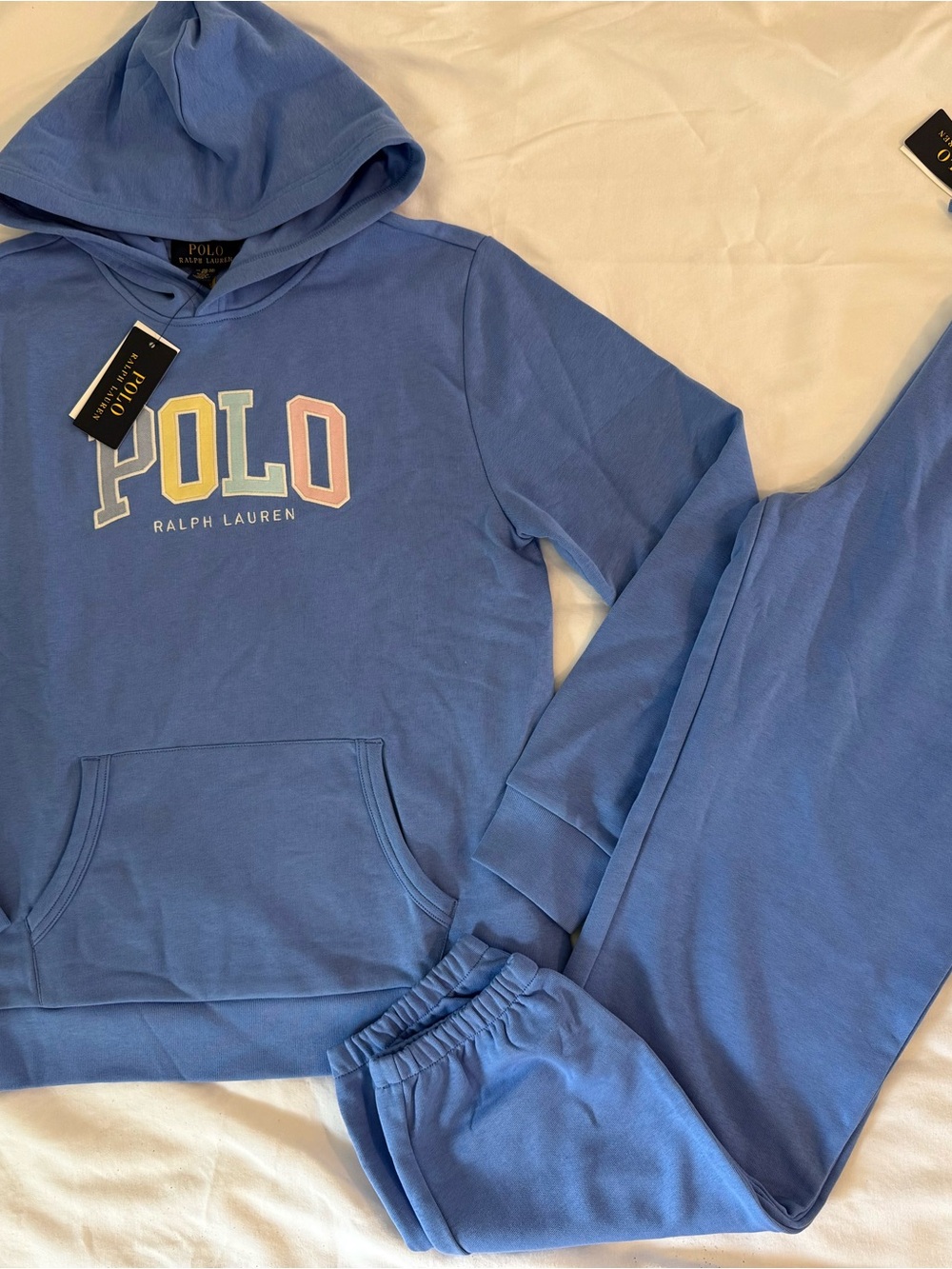 New boys Sz XL 18-20 Polo by Ralph Lauren Blue Hoodie & Joggers Set
